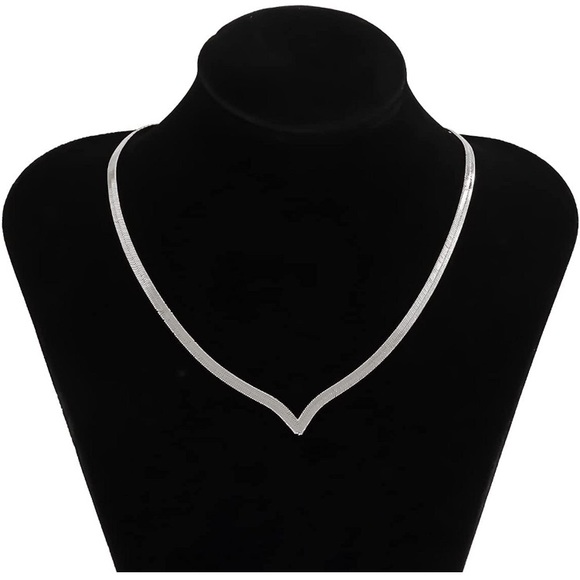 V-Shaped Flat Snake Necklace - Picture 2 of 4